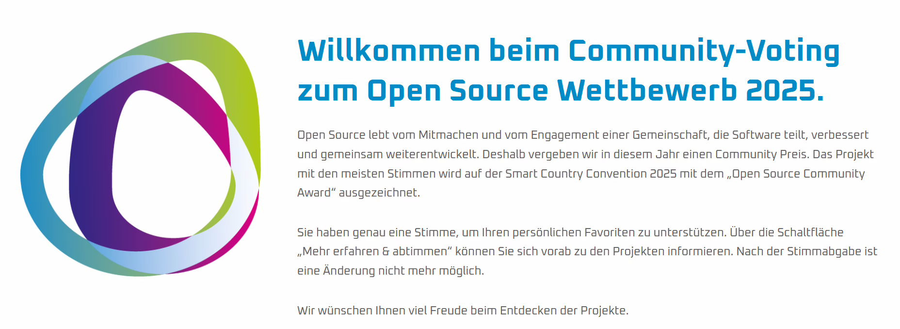 samarbeid beim community voting des Open Source Wettbewerbs Öffentliche Verwaltung